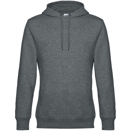 Толстовка с капюшоном унисекс King, темно-серый меланж Толстовка с капюшоном унисекс King, темно-серый меланж