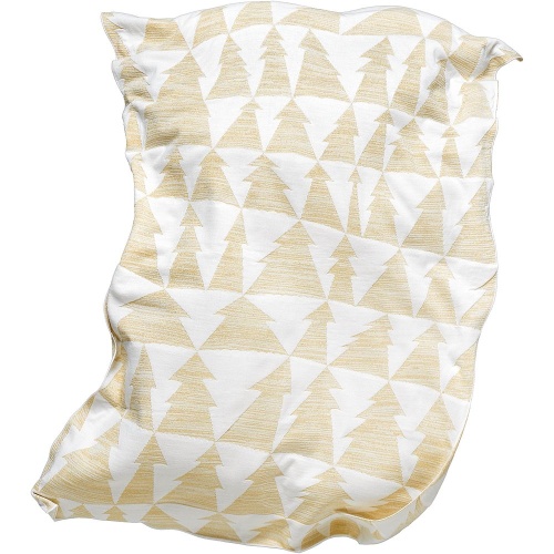 Плед «Танцующий лес», белый с золотистым фото 2