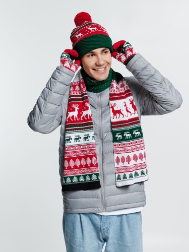 Шарф Mirakler, красный с зеленым фото 4