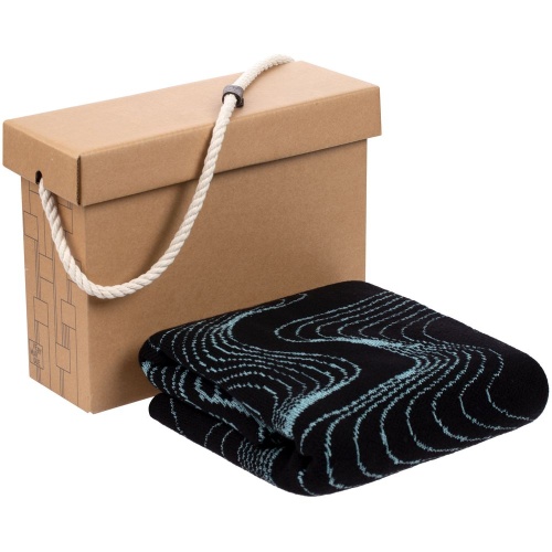 Плед Lumi Lure, черный с голубым фото 7 Плед Lumi Lure, черный с голубым фото 7