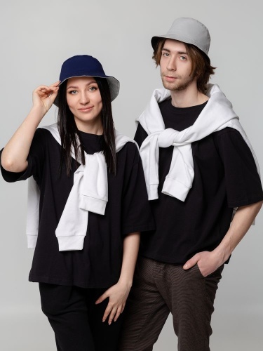 Панама Summer двусторонняя, синяя с серым фото 7 Панама Summer двусторонняя, синяя с серым фото 7