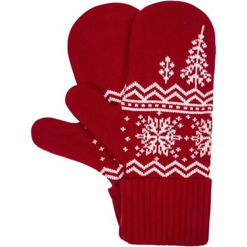 Варежки Elnik, красные с молочно-белым Варежки Elnik, красные с молочно-белым