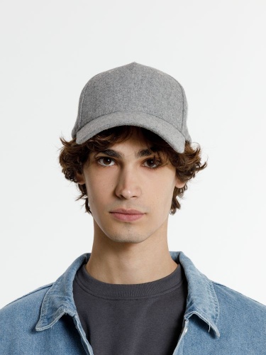 Бейсболка Woolridge, серый меланж фото 4