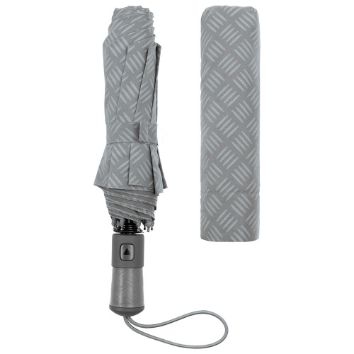 Зонт складной Hard Work, серый, уценка фото 5 Зонт складной Hard Work, серый, уценка фото 5