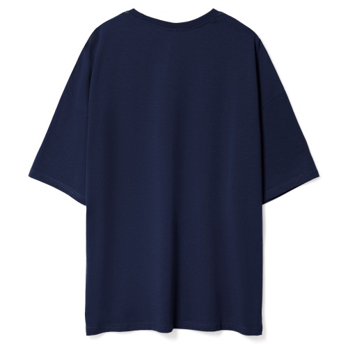 Футболка унисекс оверсайз Crosstown, темно-синяя фото 2