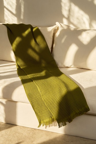 Плед вафельный Elenglect, зеленый фото 7