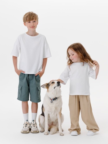 Футболка детская оверсайз Teezer, белая фото 3 Футболка детская оверсайз Teezer, белая фото 3