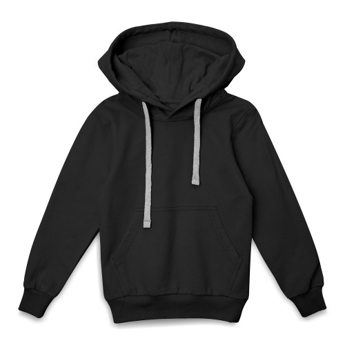 Толстовка с капюшоном детская Kirenga Kids, черная Толстовка с капюшоном детская Kirenga Kids, черная