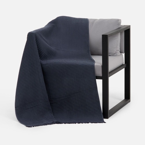 Плед вафельный Elenglect, темно-серый фото 3