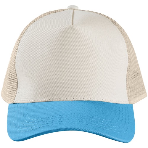 Бейсболка Blink, бежевая с бирюзовым фото 2 Бейсболка Blink, бежевая с бирюзовым фото 2