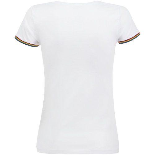 Футболка женская Rainbow Women, белая с многоцветным фото 3