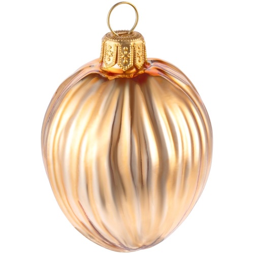 Елочная игрушка «Грецкий орех», золотистая фото 3 Елочная игрушка «Грецкий орех», золотистая фото 3