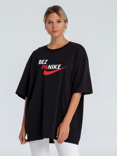 Футболка оверсайз Bez Panike, черная Футболка оверсайз Bez Panike, черная