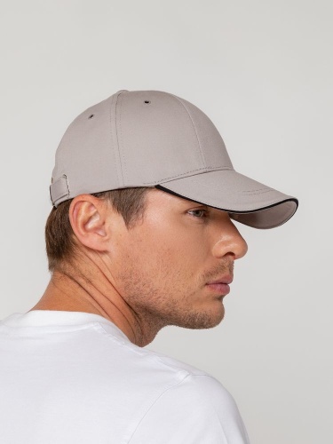 Бейсболка Canopy, серая с черным кантом фото 10 Бейсболка Canopy, серая с черным кантом фото 10