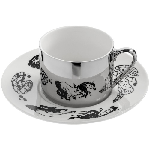 Чайная пара «Время чудес», серебристая Чайная пара «Время чудес», серебристая