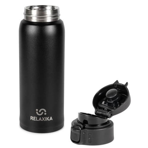 Термокружка Relaxika, черная фото 3