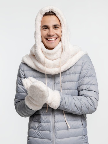 Балаклава-капюшон Flocky, молочно-белая фото 4