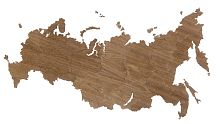 Деревянная карта России, орех