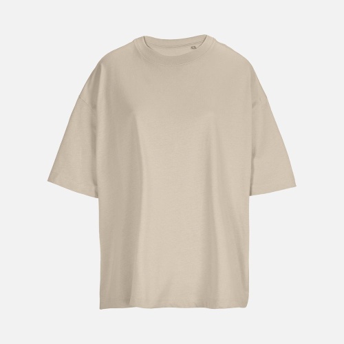 Футболка оверсайз женская Boxy Women, бежевая (льняная) фото 2 Футболка оверсайз женская Boxy Women, бежевая (льняная) фото 2