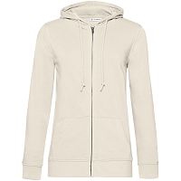 Толстовка на молнии с капюшоном женская BNC Inspire (Organic), молочно-белая