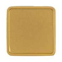 Квадратный шильдик на резинку Epoxi, матовый золотистый