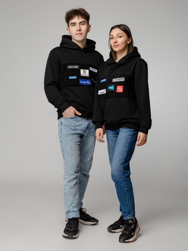 Худи унисекс Patch Catcher со вставкой из липучки, черное фото 17