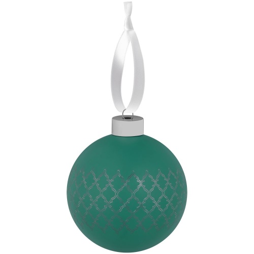 Елочный шар King с лентой, 10 см, зеленый Елочный шар King с лентой, 10 см, зеленый
