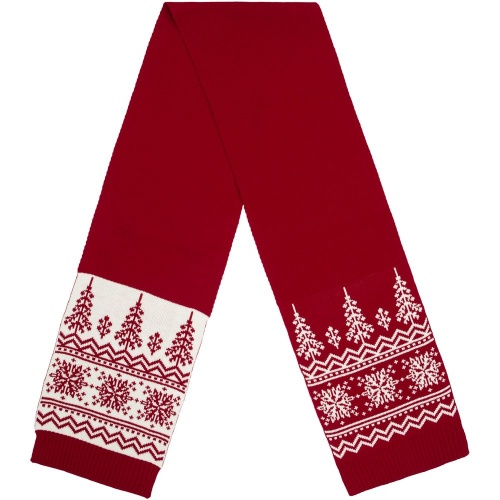 Шарф Elnik, красный с молочно-белым фото 3 Шарф Elnik, красный с молочно-белым фото 3