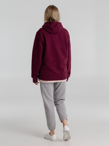 Толстовка с капюшоном унисекс King, бордовая фото 7 Толстовка с капюшоном унисекс King, бордовая фото 7