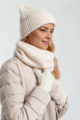 Шапка Nordkyn, молочно-белая фото 4