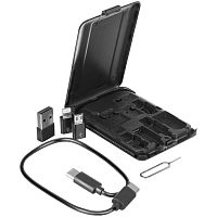 Органайзер с беспроводной зарядкой и набором адаптеров Octopod, черный