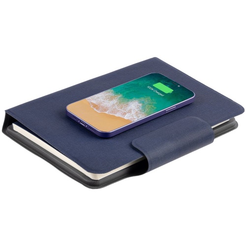 Органайзер с блокнотом и аккумулятором Oiro, синий фото 10 Органайзер с блокнотом и аккумулятором Oiro, синий фото 10