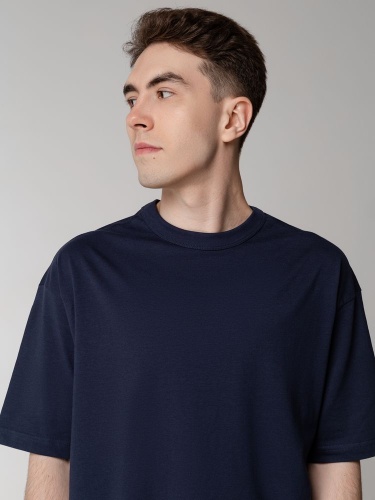 Футболка оверсайз мужская Boxy Men, темно-синяя фото 7