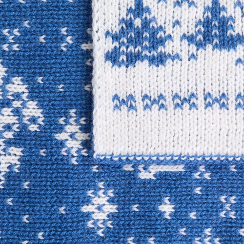 Плед Holidale, синий с молочным фото 6