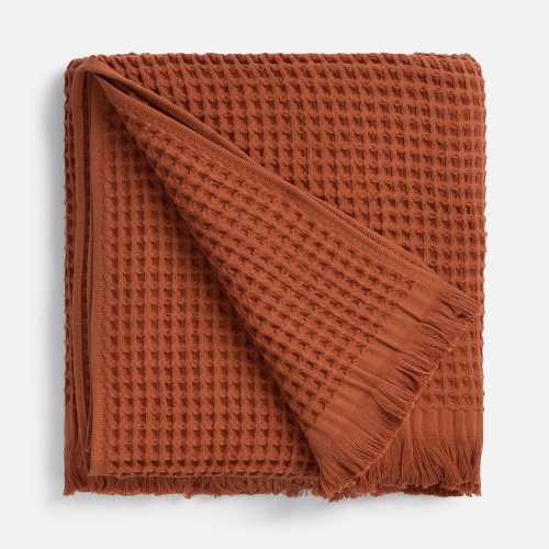 Плед вафельный Elenglect, оранжевый фото 2