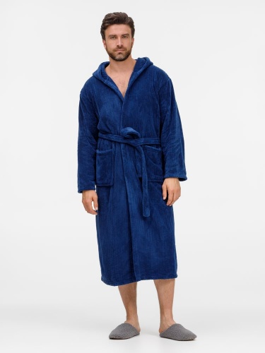 Халат флисовый Magic Mantle, темно-синий фото 3