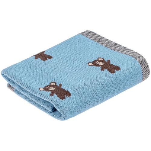 Плед детский с мишками Beastie Toys, небесно-голубой фото 5 Плед детский с мишками Beastie Toys, небесно-голубой фото 5