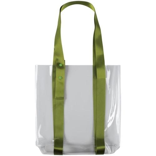 Шоппер Clear Fest, прозрачный с зелеными ручками Шоппер Clear Fest, прозрачный с зелеными ручками