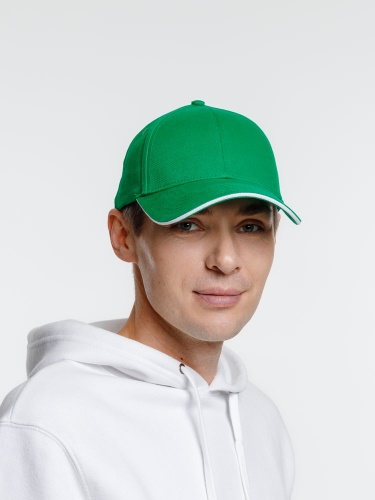 Бейсболка Spiker, зеленая с белым фото 4