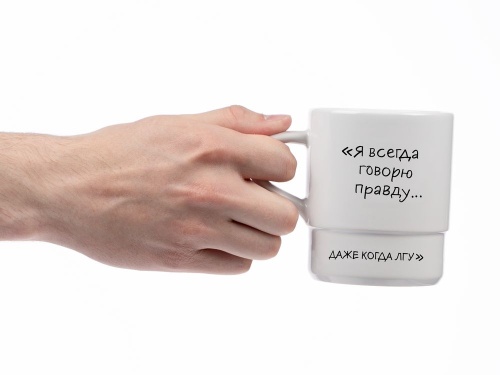 Кружка с силиконовой подставкой «Подтекст. Говорю правду», черная фото 6 Кружка с силиконовой подставкой «Подтекст. Говорю правду», черная фото 6