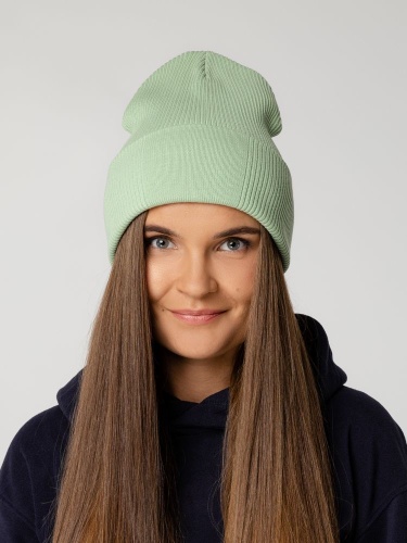 Шапка Real Rib, зеленая (мятная) фото 4 Шапка Real Rib, зеленая (мятная) фото 4