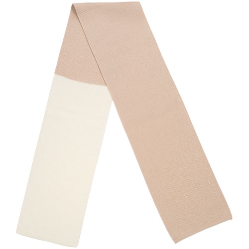 Шарф Real Talk Duo, молочный с бежевым фото 5