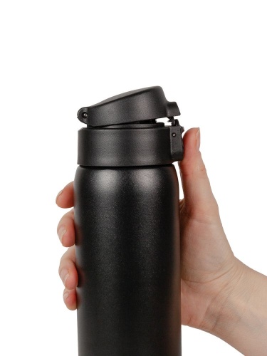 Термокружка Relaxika, черная фото 6