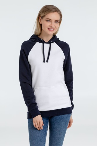 Толстовка унисекс Seattle, белая с темно-синим фото 7 Толстовка унисекс Seattle, белая с темно-синим фото 7