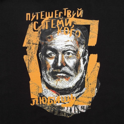 Футболка «Хемингуэй», черная фото 5