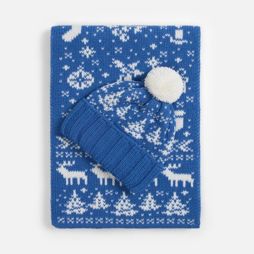 Шарф Holidale, синий с молочным фото 3