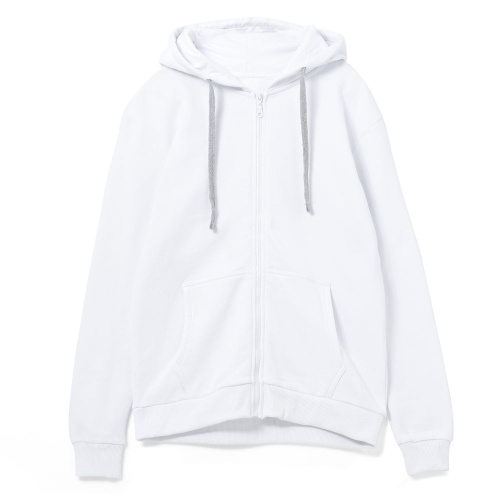 Толстовка на молнии с капюшоном Unit Siverga, белая Толстовка на молнии с капюшоном Unit Siverga, белая