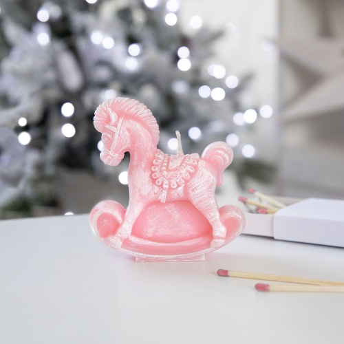 Свеча фигурная «Лошадка-качалка», розовая фото 3 Свеча фигурная «Лошадка-качалка», розовая фото 3