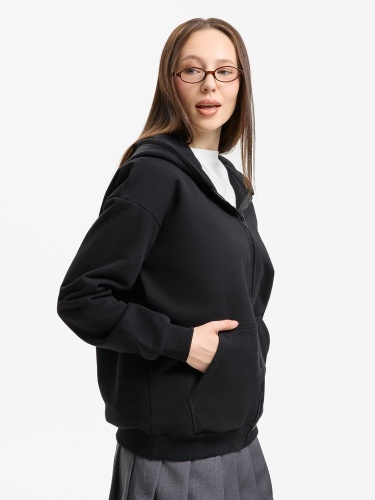 Толстовка унисекс оверсайз Sartoro, черная фото 4 Толстовка унисекс оверсайз Sartoro, черная фото 4