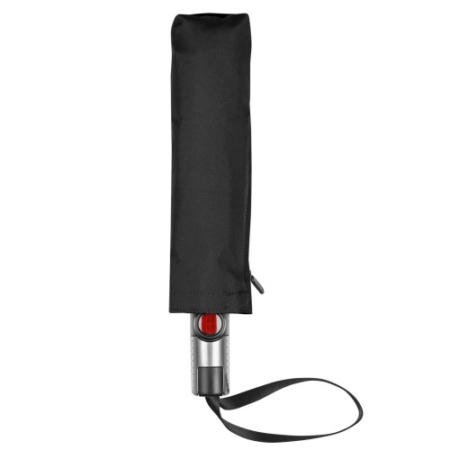 Зонт складной TS220 с безопасным механизмом, черный фото 5